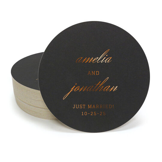 Script Names with Any Text Round Coasters